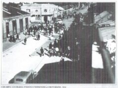 Calle 5 abril con Bilbao frente a la ferretería la herradura.