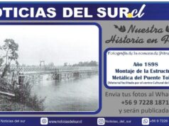 Montaje de la Estructura Metálica del Puente Toltén. Año 1898