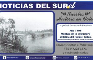 Montaje de la Estructura Metálica del Puente Toltén. Año 1898
