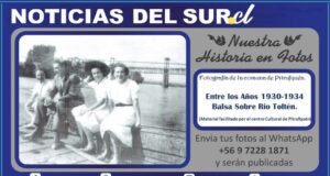 Entre los años 1930-1934, balsa sobre el rio Toltén