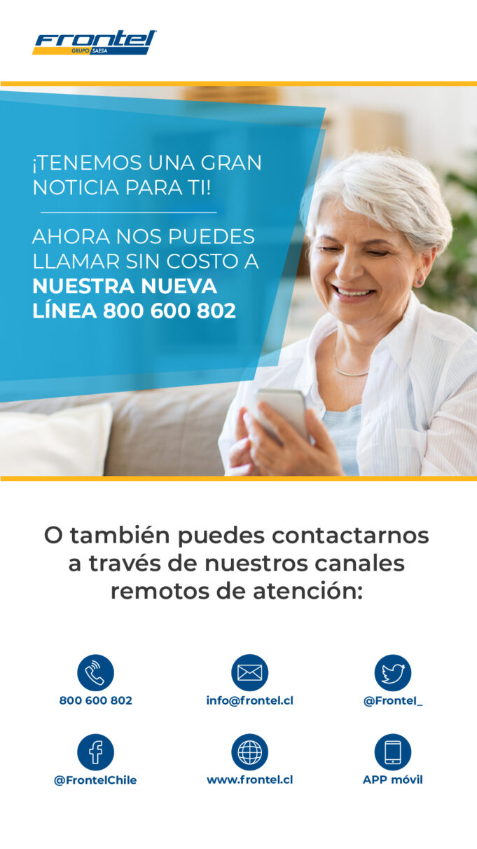 Frontel anuncia línea 800 gratuita para facilitar atención telefónica de sus clientes
