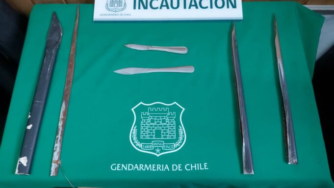 Incautan Armas Hechizas al Interior de la Cárcel de Pitrufquén