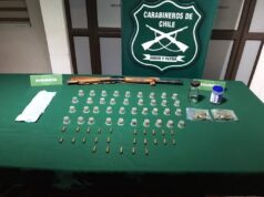 Incautan arma, munición y droga en control carretero en Perquenco