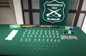 Incautan arma, munición y droga en control carretero en Perquenco