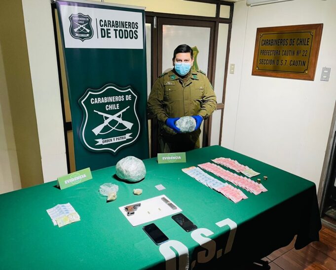 Detienen a dos sujetos por tráfico de drogas en Temuco durante fiestas patrias