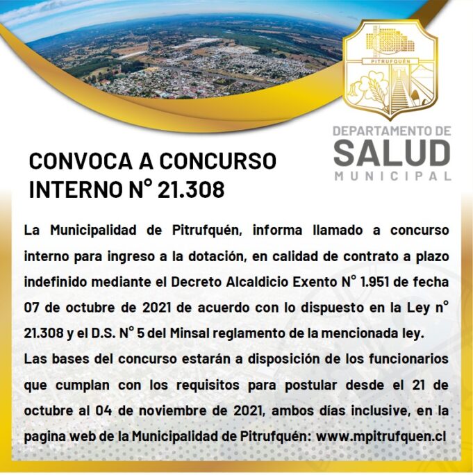 CONVOCA A CONCURSO INTERNO N° 21.308