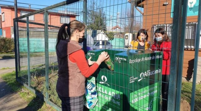 Cerca de mil litros de aceite doméstico recicló Aguas Araucanía