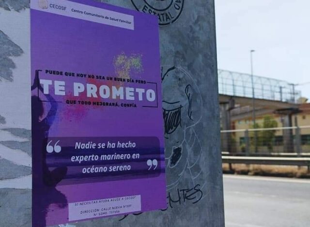 Cecosf Pitrufquén Realiza Intervención Urbana Para Concientizar a la Población Sobre el Suicidio