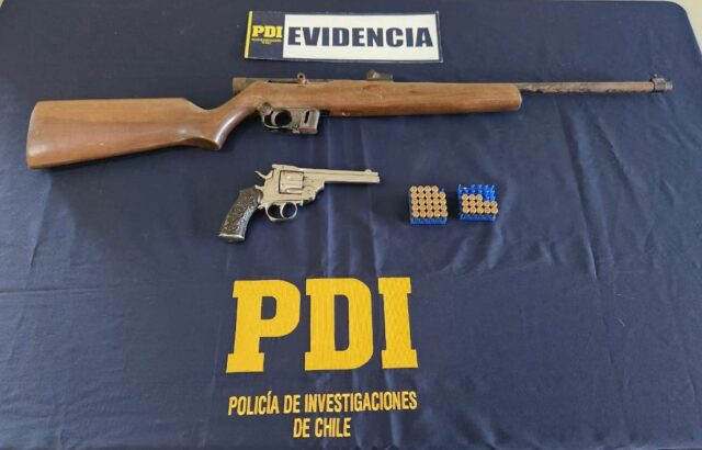 PDI Recuperó Dos Armas de Fuego y Municiones en Collipulli