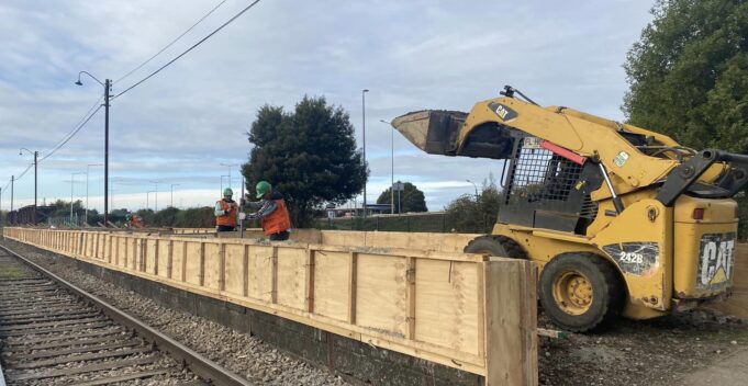 Avanzan Obras del Anden de Pasajeros del Tren en Pitrufquén