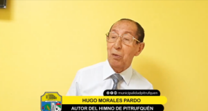 Durante la Cuenta Pública se proyectó este saludo de don Hugo Morales, creador del Himno de Pitrufquén