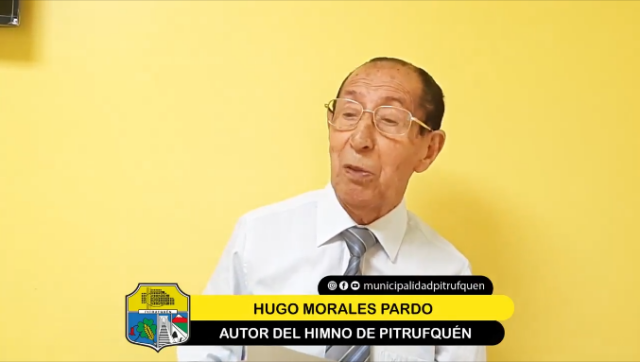 Durante la Cuenta Pública se proyectó este saludo de don Hugo Morales, creador del Himno de Pitrufquén