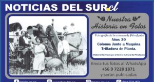 Años 30, Colonos Junto a Maquina Trilladora, Comuna de Pitrufquén