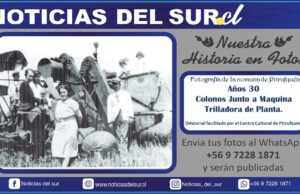 Años 30, Colonos Junto a Maquina Trilladora, Comuna de Pitrufquén