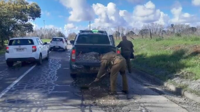 Delegado Montalva Busca Responsabilidades Por Baches En Ruta Freire-Villarrica Que Fueron Tapados Por Carabineros