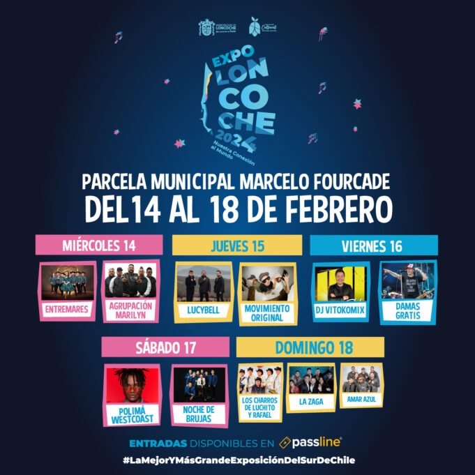 Expo Loncoche 2024: Damas Gratis, Amar Azul, Lucybell y Más Artistas Se Presentarán En Parcela Municipal Marcelo Fourcade