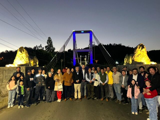 Inauguran Moderna Iluminación Del Puente Colgante Eduardo Frei Montalva En Carahue