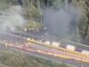 Detienen a 2 personas tras manifestación que cortó tránsito en Ruta 5 Sur a la altura de Freire