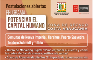 Abren nueva convocatoria para programa del gobierno regional: “potenciar el capital humano” dirigido a emprendedores de la zona costa Araucanía