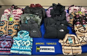 Más de 170 prensas de ropa de marca falsificada fueron incautadas en Temuco