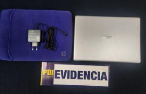 PDI detuvo a hombre por receptación y recuperó notebook que había sido sustraído desde un vehículo en Temuco