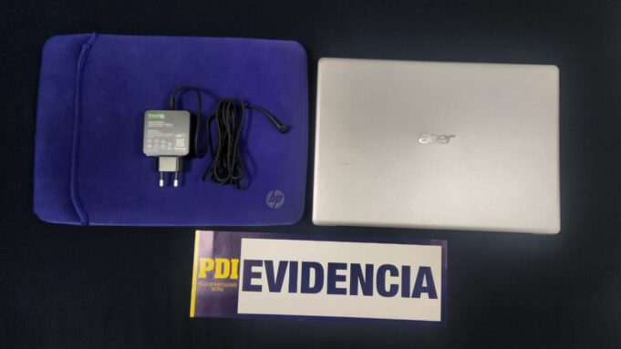 PDI detuvo a hombre por receptación y recuperó notebook que había sido sustraído desde un vehículo en Temuco