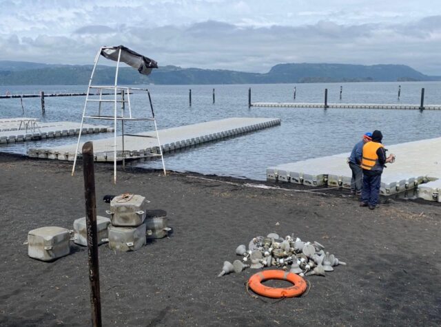 Se inició en Lican Ray renovación completa del muelle flotante de su Playa Grande