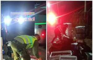 En Freire carabineros y Sernapesca detectan en bus de pasajeros cerca de media tonelada de carga ilegal de productos marítimos