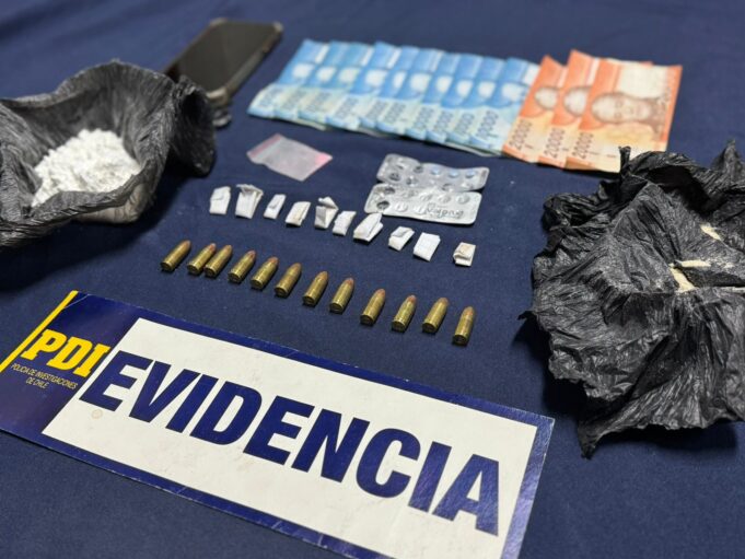 PDI Traiguén saco de circulación un millón 850 mil pesos en sustancias ilicitas