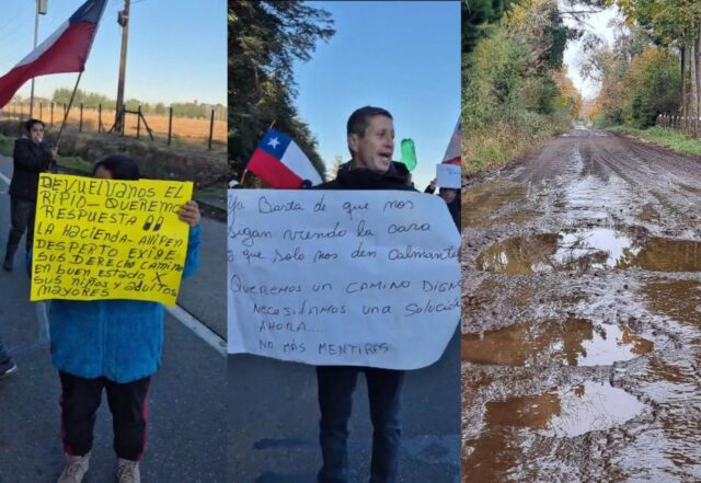 Vecinos de Hacienda Allipén en Freire se manifiestan por el mal estado del camino principal y exigen solución inmediata