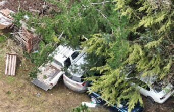 Imágenes de dron municipal evidencian posible escondite de vehículos robados en zona rural de Temuco
