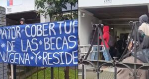 Estudiantes mapuche realizan toma en Seremi de Educación en Temuco exigiendo mejoras en becas y financiamiento