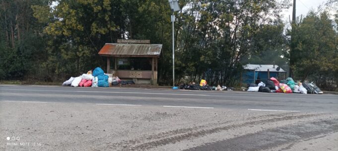 Vecinos de Freire denuncian acumulación de basura en paradero de Calfuco y llaman al buen uso de espacios públicos