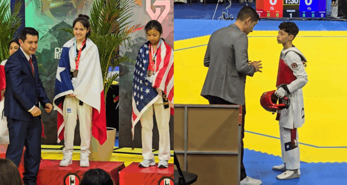 Bronce para Chile y orgullo para Pitrufquén: Leonella y Óscar Bono destacan en campeonato internacional de taekwondo