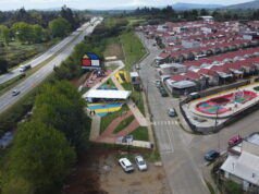 Inauguran nueva plaza en villa Cerro castillo que se convierte en la postal del norte de Loncoche