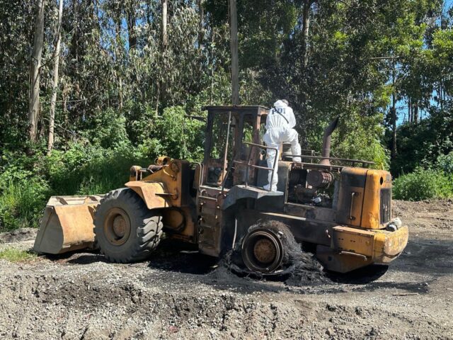 Investigan quema de maquinaria en la comuna de Carahue