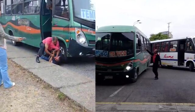 Conductores de buses interurbanos se enfrentan a golpes en el paradero de la comuna de Freire