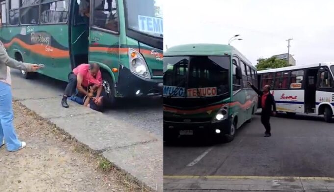 Conductores de buses interurbanos se enfrentan a golpes en el paradero de la comuna de Freire