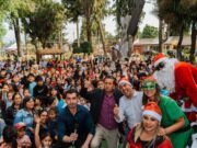 Masiva participación en el encendido del árbol de navidad en Freire