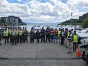 Equipos de seguridad desarrollaron exitoso operativo en la Playa Grande de Pucón