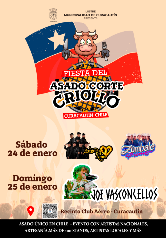 Verano en la Araucanía andina: Joe Vasconcellos, Zúmbale Primo y Los Peregrinos del Amor serán los encargados de hacer bailar a la “Fiesta del asado corte criollo” 2026