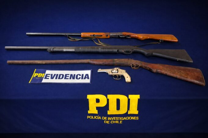 En Cautín: PDI recupera armamento y munición conforme a normativa vigente