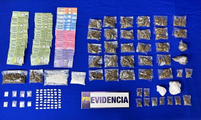 PDI saca de circulación 1251 dosis de sustancias ilícitas en la comuna de Villarrica