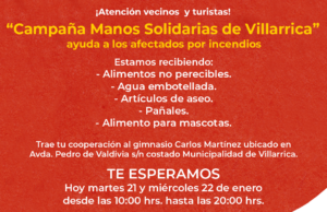 Continúa “campaña manos solidarias de Villarrica” para ayudar a afectados por incendios forestales