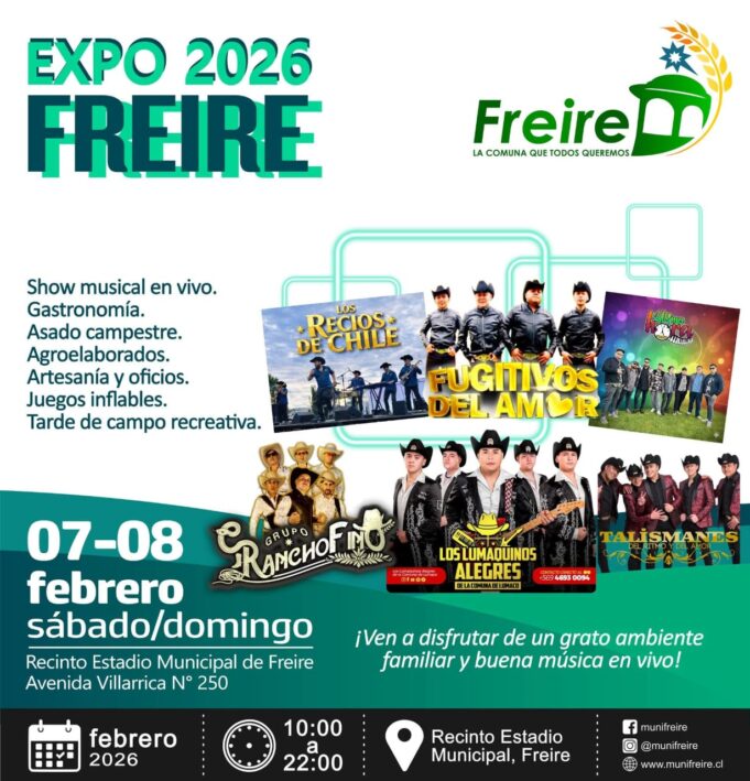 Municipalidad de Freire invita a la comunidad a vivir la Gran Expo Freire 2026