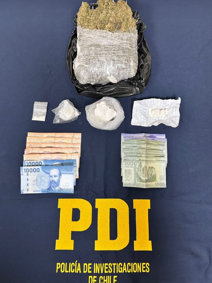 Detienen a pareja dedicada al microtráfico en Licán Ray: PDI incauta cocaína, cannabis y dinero en efectivo