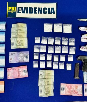 PDI desarticula punto de microtráfico de drogas en Victoria