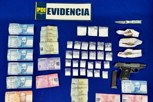 PDI desarticula punto de microtráfico de drogas en Victoria