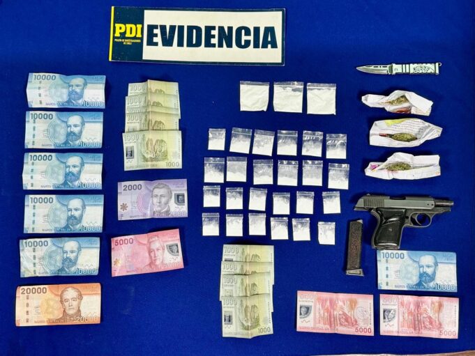 PDI desarticula punto de microtráfico de drogas en Victoria