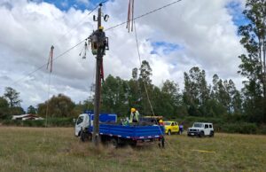 Gran despliegue de Frontel por mejoramientos de redes eléctricas del Sector Mahuidache de Freire